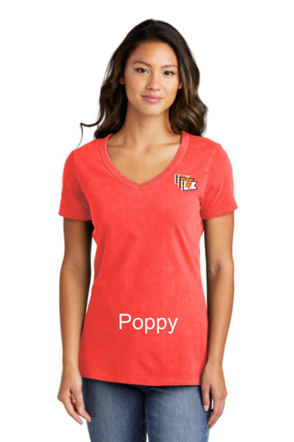 Ladies Beach Wash® Garment-Dyed V-Neck Tee