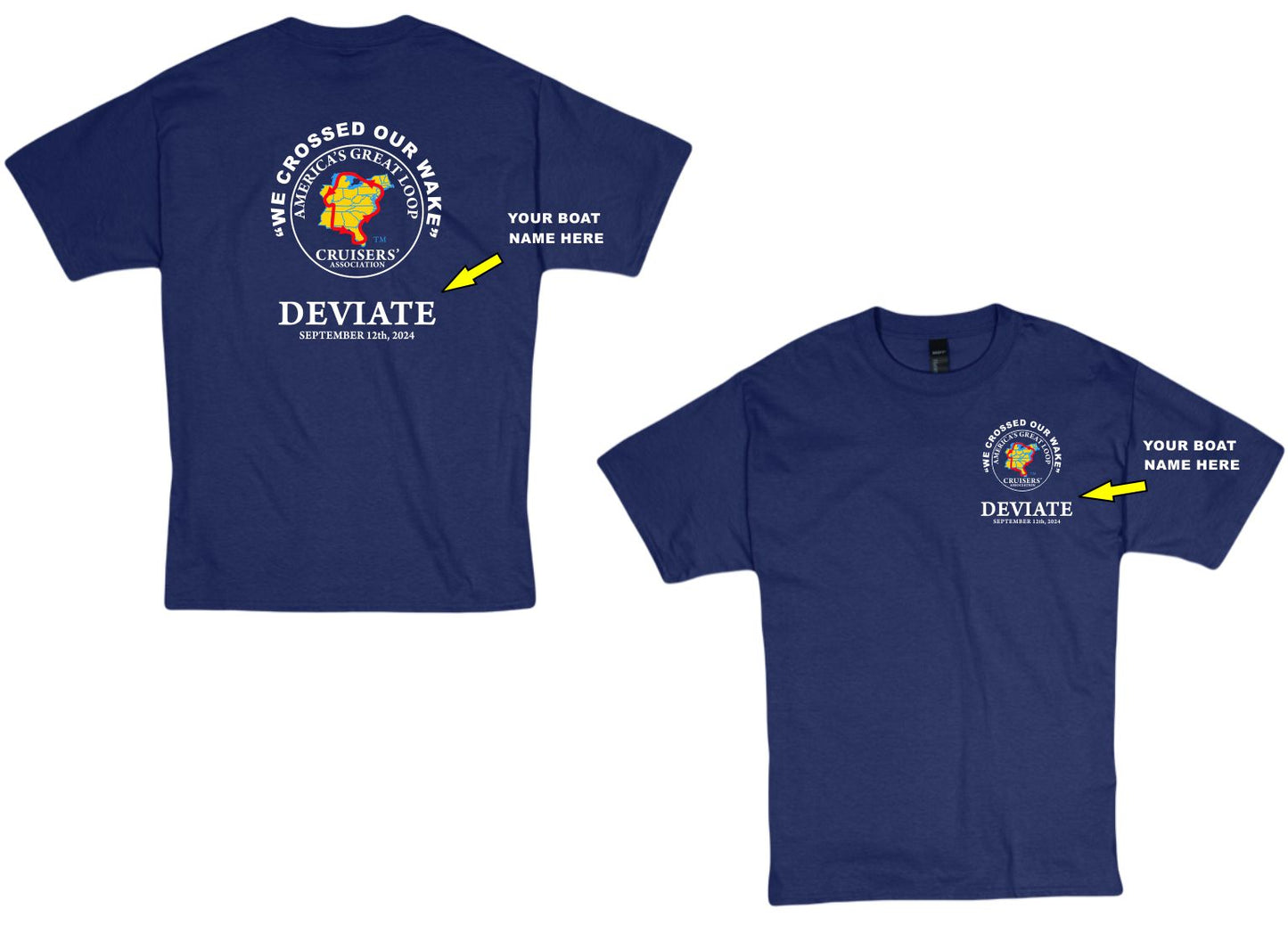 AGLCA PERSONALIZED Crossed Our Wake T-Shirts (AGLCA LOGO)