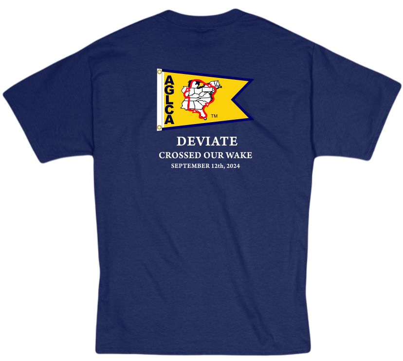 AGLCA PERSONALIZED Crossed Our Wake T-Shirts (Burgee Logo)