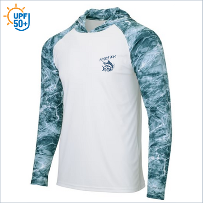 Men's Biloxi Performance Color Blocked Hooded Long Sleeve T-Shirt 241