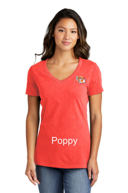 AGLCA Ladies Beach Wash® Garment-Dyed V-Neck Tee