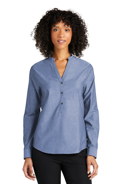 AGLCA Women's Long Sleeve Chambray Easy Care Shirt